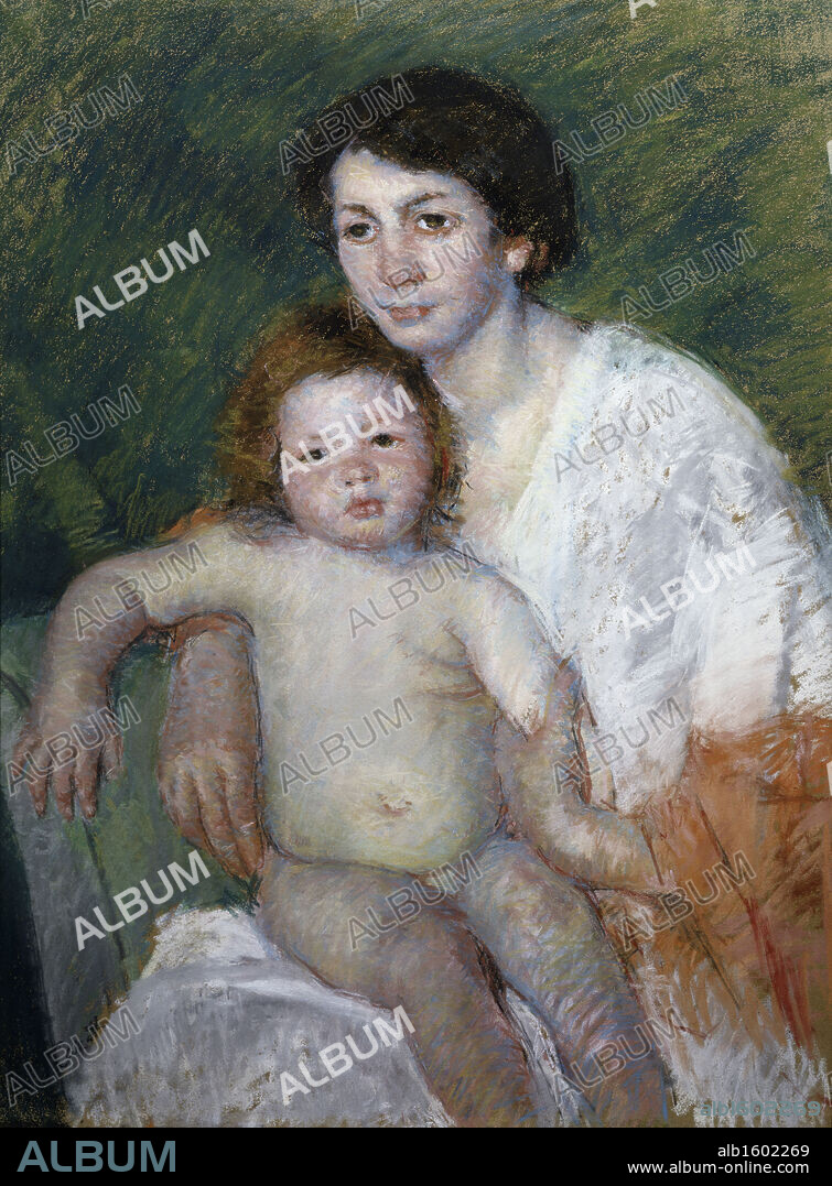 MARY STEVENSON CASSATT. After the Baby's Bath   1913  Mary Cassatt (1845-1926/ American)   Pastel on paper   David David Gallery, Philadelphia.