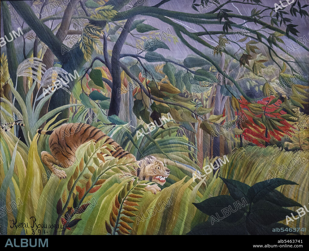 Henri rousseau, Surprised, 1891, oil on canvas, National Gallery, London, England, Great Britain.