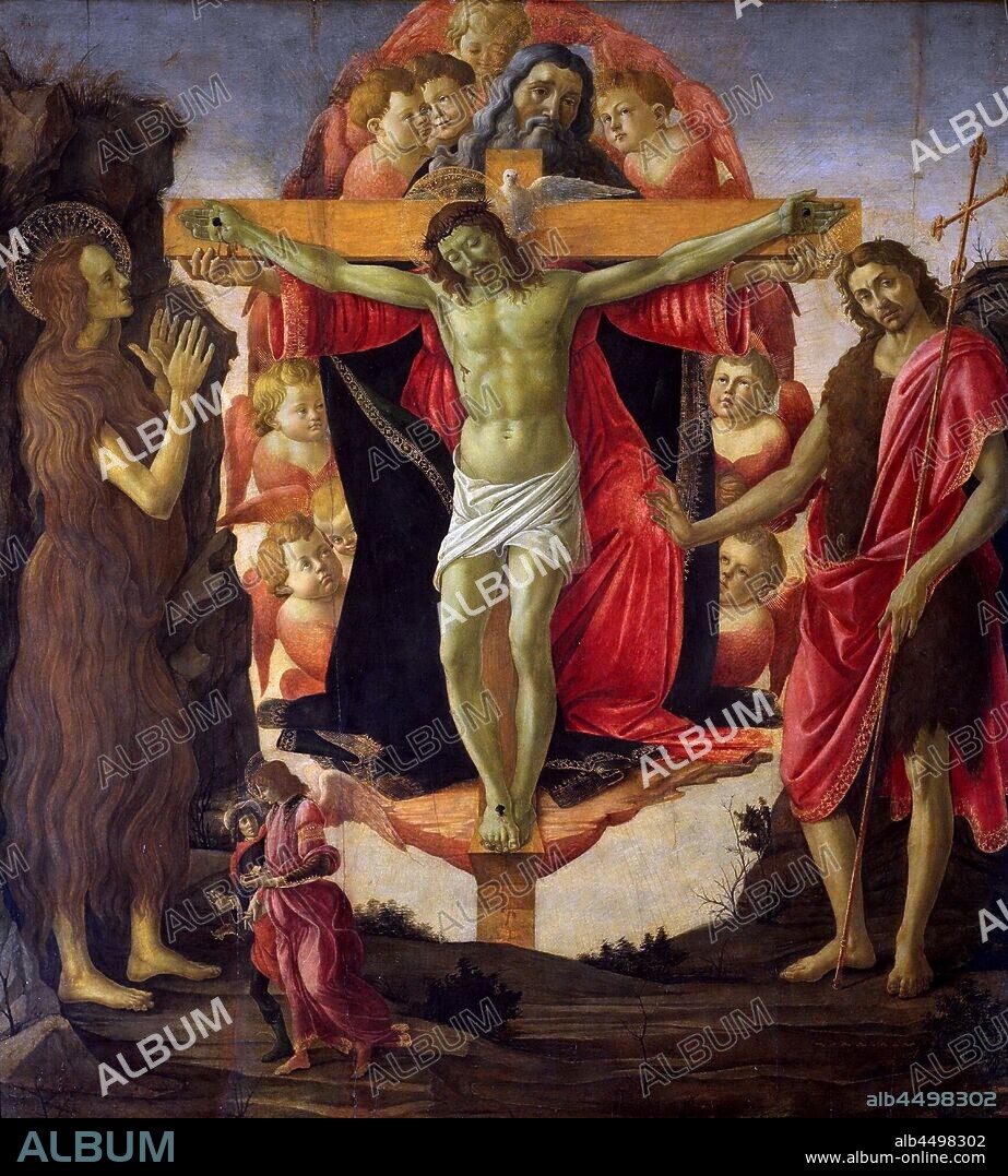 SANDRO BOTTICELLI. The Holy Trinity with Saints John the Baptist, Mary Magdalen, Tobias and Raphael.