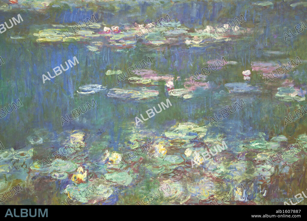 Detail of Water-lilies by Claude Monet, France, Paris, L'Orangerie Museum.