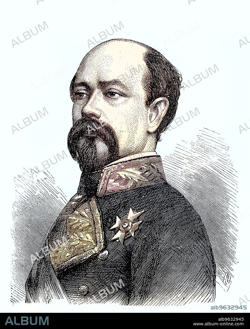 Manuel Pavía y Rodríguez de Alburquerque (August 2, 1827 - January 4, 1895) was a Spanish general whose coup d'état ended the First Spanish Republic, Historical, digitally restored reproduction of an original artwork from the 19th century, exact original date unknown.