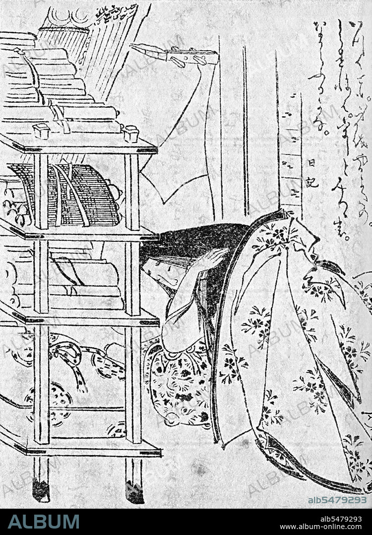 Murasaki Shikibu (English: Lady Murasaki) (c. 973 c. 1014 or 1025) was a Japanese novelist, poet and lady-in-waiting at the Imperial court during the Heian period. She is best known as the author of The Tale of Genji, written in Japanese between about 1000 and 1012. Murasaki Shikibu is a nickname; her real name is unknown, but she may have been Fujiwara Takako, who was mentioned in a 1007 court diary as an imperial lady-in-waiting. She was raised in her father's household where she learned Chinese, the written language of government, from which women were traditionally excluded. She married in her mid to late twenties and gave birth to a daughter before her husband died, two years after they were married. It is uncertain when she began to write The Tale of Genji, but it was probably while she was married or shortly after she was widowed. In about 1005, Murasaki was invited to serve as a lady-in-waiting to Empress Shi shi at the Imperial court, probably because of her reputation as a writer. She continued to write during her service, adding scenes from court life to her work. After five or six years, she left court and retired with Shi shi to the Lake Biwa region. Scholars differ on the year of her death; although most agree on 1014, others have suggested she was alive in 1025. Murasaki wrote The Diary of Lady Murasaki, a volume of poetry, and The Tale of Genji. Within a decade of its completion, Genji was distributed throughout the provinces; within a century it was recognized as a classic of Japanese literature and had become a subject of scholarly criticism. Early in the 20th century her work was translated; a six-volume English translation was completed in 1933. Scholars continue to recognize the importance of her work, which reflects Heian court society at its peak. Since the 13th century her works have been illustrated by Japanese artists and well-known ukiyo-e woodblock masters.