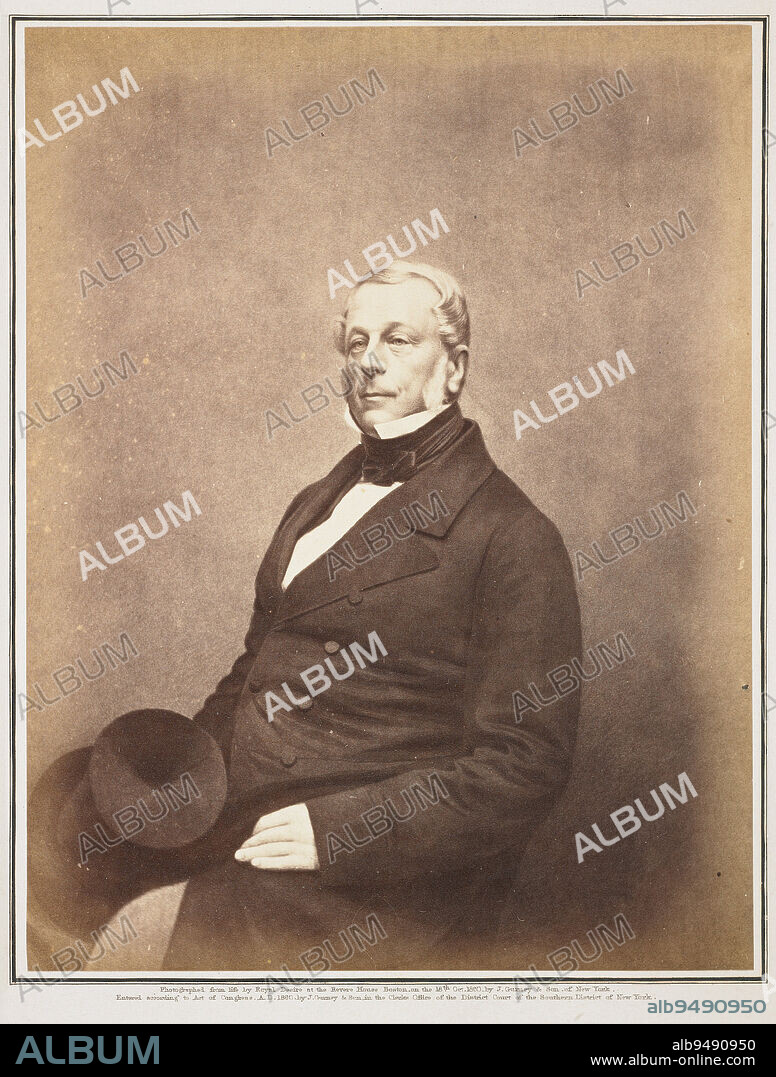 Edward Granville Eliot, Earl of St. Germans (1798-1877), October 19, 1860, Jeremiah Gurney, American, 1812 - 1895, 7 1/8 x 5 9/16 in. (18.1 x 14.13 cm) (image), Albumen print, United States, 19th century.