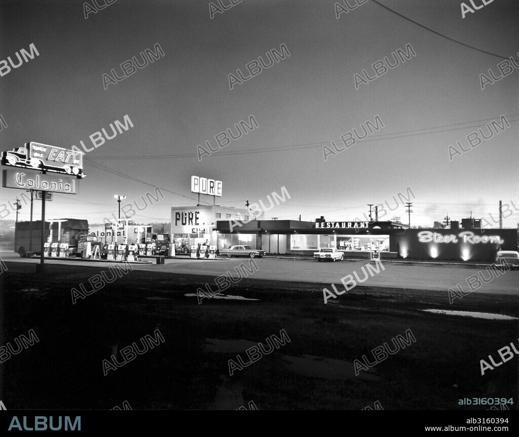 Birmingham, Alabama: c. 1962 A new and fancier truck stop on 15 acres with sleeping quarters for truckers and ample parking room along with a restaurant.