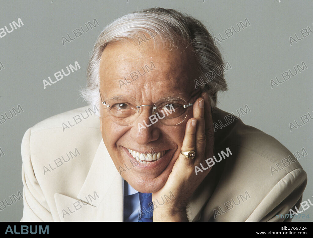 Gianfranco Funari smiling. Italian anchorman and columnist Gianfranco Funari smiling. 2000.
