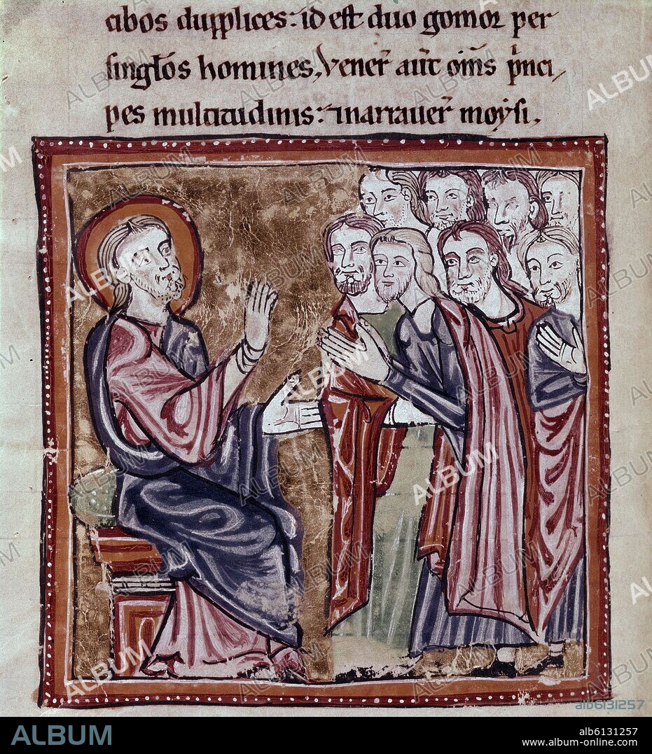 BIBLIA S XIII- TOMO I 45V- JETRO VISITA A MOISES Y LE ACONSEJA COMO DEBE GUIAR A SU PUEBLO-EXODO.