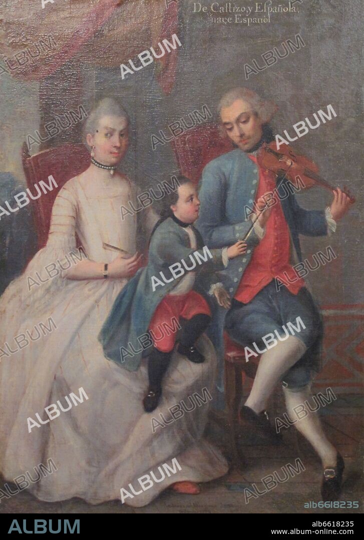 ANDRES DE ISLAS (?-1775). DE CASTIZO Y ESPAÑOLA NACE ESPAÑOL - 1774 - OLEO/LIENZO - 75x54 cm - VIRREINATO DE NUEVA ESPAÑA - ESCUELA MEXICANA -.