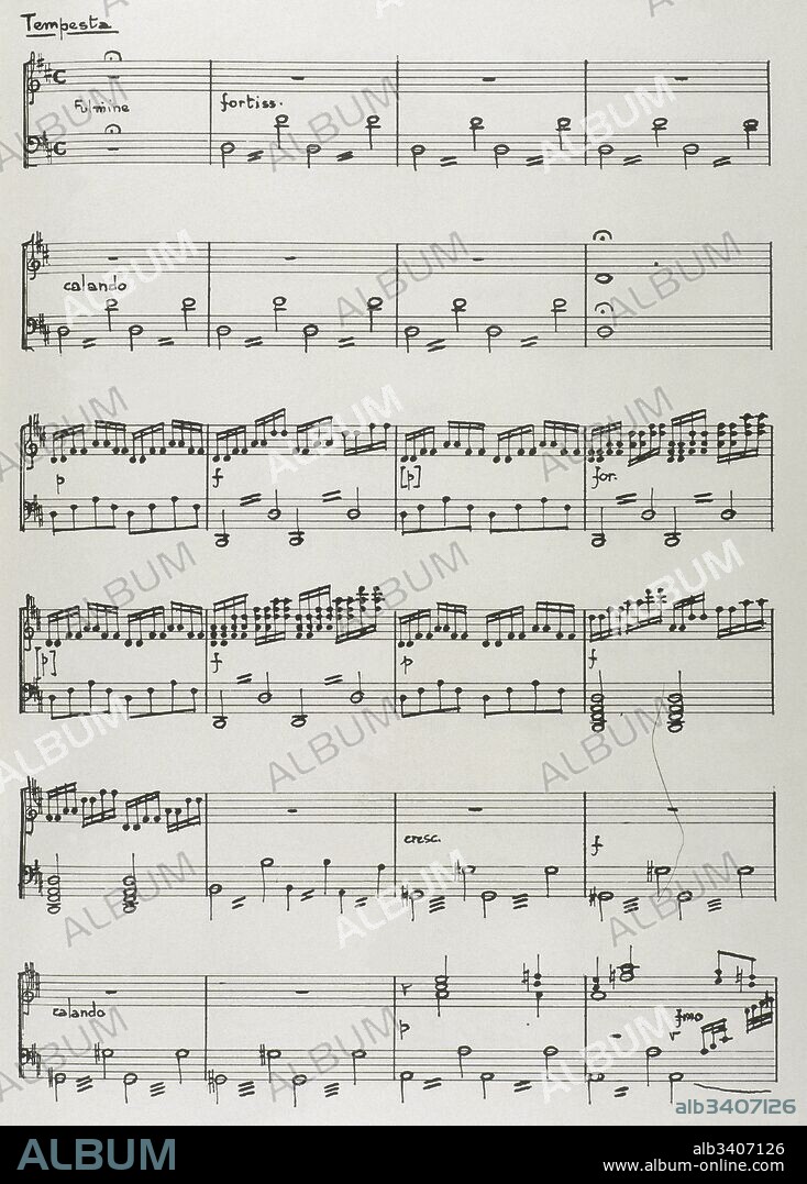 Antonio Salieri (Legnano, 1750-Viena, 1825). Compositor italiano. Partitura de "L'Europa Riconosciutta" (La Europa reconocida). Opera en dos actos. Sinfonía y Aria de Asterio. Arreglos para canto y piano de Giampiero Tintori.