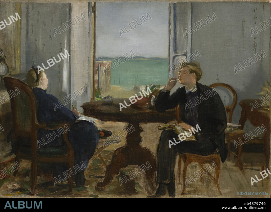 Édouard Manet, French, 18321883, Interior at Arcachon, 1871, Oil on canvas, 15 7/16 x 21 1/4 in. (39.2 x 54 cm).