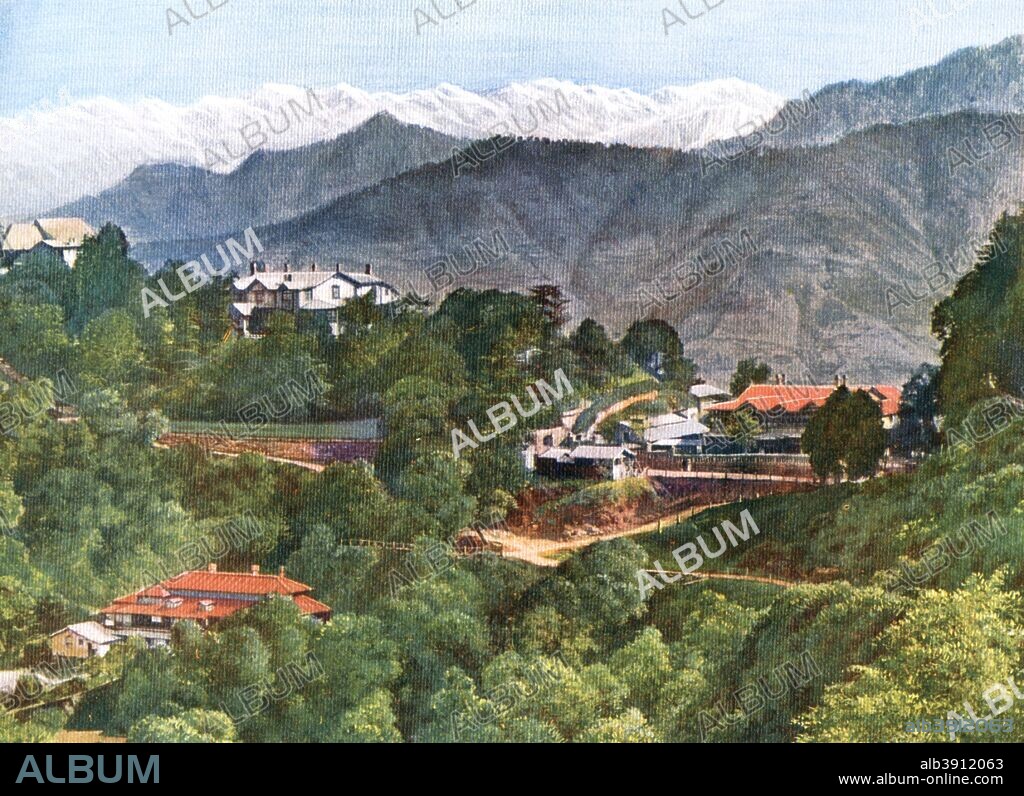 Elysium Hill, Simla, India, early 20th century. As seen from the Ridge. From Views of India in Colour, published by The Times of India Offices (Bombay and Calcutta).