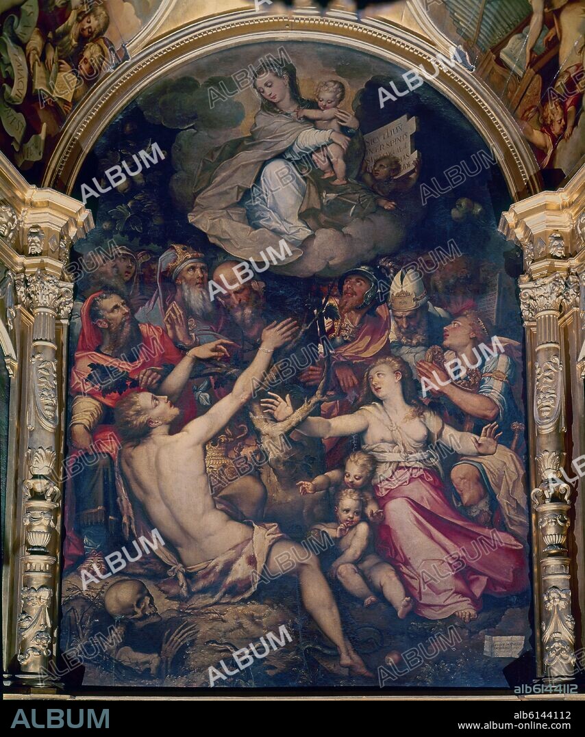 LUIS DE VARGAS (1505-1567). RETABLO DE LA GAMBA O DE LA ALEGORIA DE LA INMACULADA CONCEPCION - 1561 - MANIERISMO ESPAÑOL.