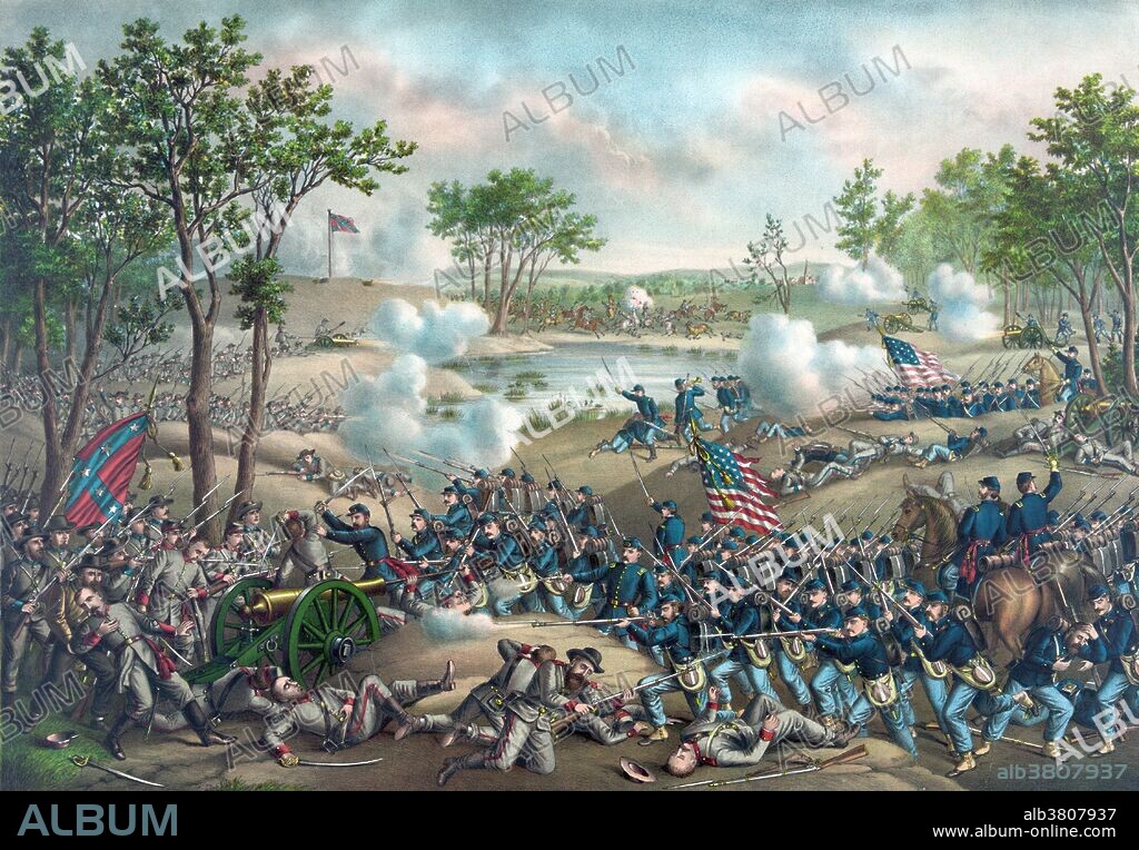 The Battle of Cold Harbor was fought from May 31 to June 12, 1864, with the most significant fighting occurring on June 3. It was one of the final battles of Union General Grant's Overland Campaign during the American Civil War, and is remembered as one of American history's bloodiest, most lopsided battles. Thousands of Union soldiers were killed or wounded in a hopeless frontal assault against the fortified positions of Confederate General Robert E. Lee's army. The Overland Campaign was a series of battles fought in Virginia during May and June 1864, in the American Civil War. General Ulysses S. Grant, general-in-chief of all Union armies, directed the actions of the Army of the Potomac, commanded by General Meade, and other forces against Confederate General Robert E. Lee's Army of Northern Virginia. Although Grant suffered severe losses during the campaign, it was a strategic Union victory. It inflicted proportionately higher losses on Lee's army and maneuvered it into a siege at Richmond and Petersburg, Virginia, in just over eight weeks.