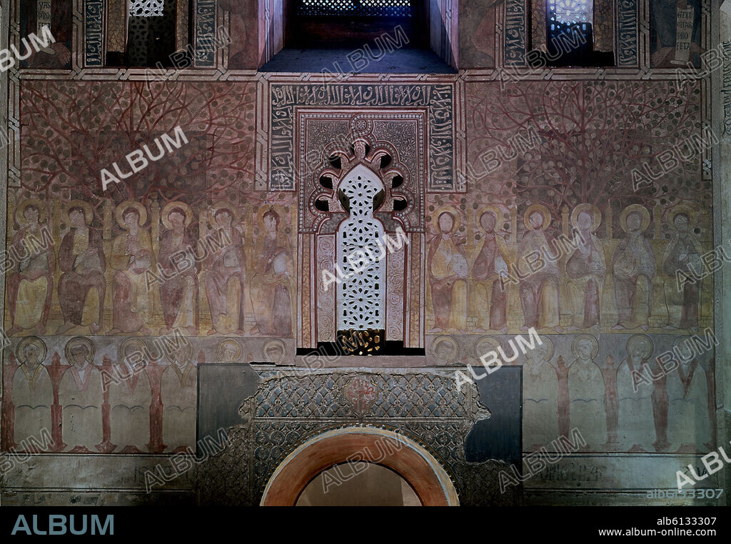 PINTURA MUDEJAR DE LA IGLESIA DE SAN ROMAN DEL SIGLO XIII CONVERTIDA EN MUSEO DE LOS CONCILIOS Y LA CULTURA VISIGODA.