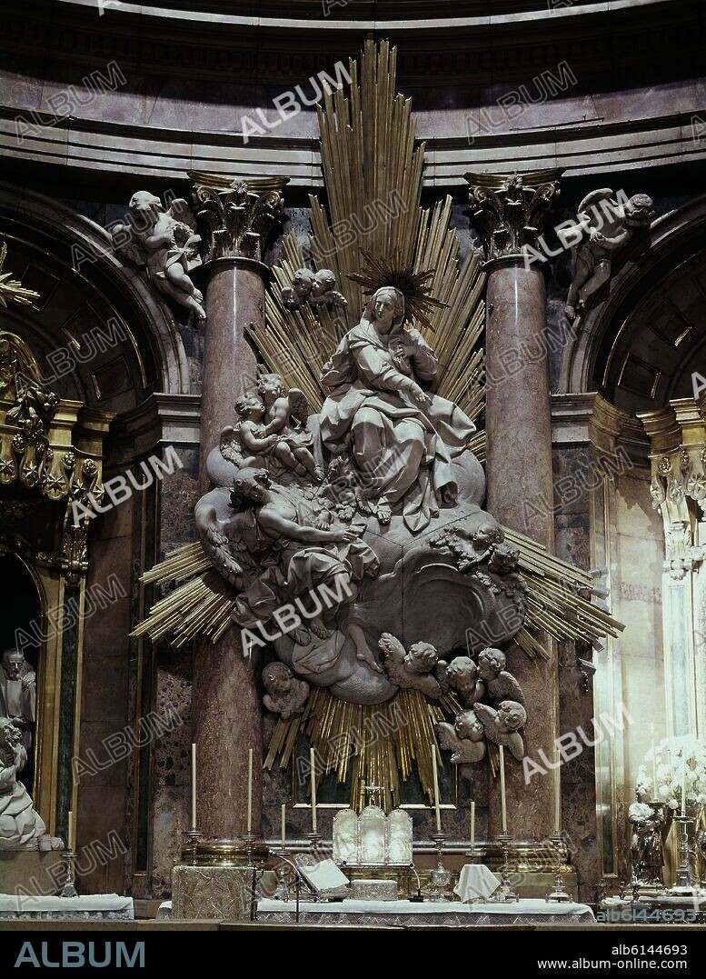 CARLOS SALAS (1728-1780). ASUNCION DE LA VIRGEN EN LA CAPILLA DEL PILAR - SIGLO XVIII - BARROCO ESPAÑOL.