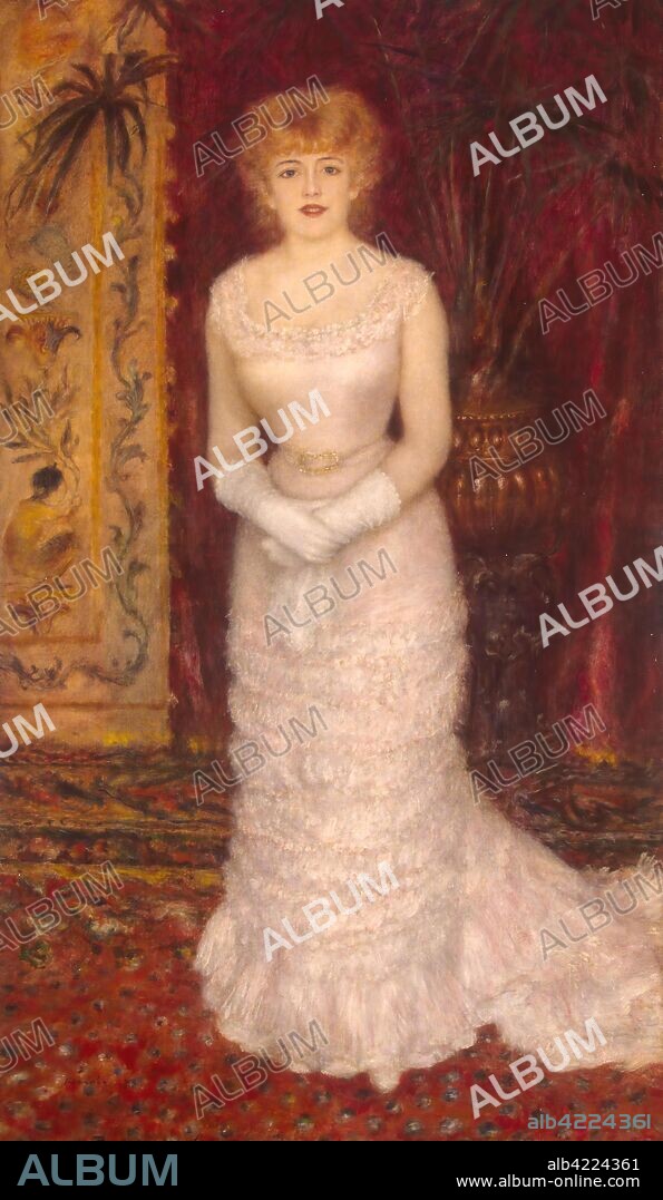 PIERRE-AUGUSTE RENOIR. 'Portrait of the Actress Jeanne Samary'. France, 1878. Dimensions: 174x105 cm.