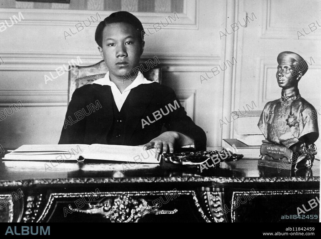 Youngest Emperor in the World Bao Dai who is only 12 years of age is seen starting his studies after returning from Annam where he was present at his father's funeral . 29 March 1926. last ruler of the Nguyen dynasty. From 1926 to 1945, he was king (or emperor) of Annam under French 'protection'. During this period, Annam was a protectorate within French Indochina, covering the central two-thirds of the present-day Vietnam. Bao Dai ascended the throne in 1932 at the age of 19. The Japanese ousted the French in March 1945 and then ruled through Bao Dai. At this time, Bao Dai renamed his country Vietnam.He abdicated in August 1945 when Japan surrendered.
