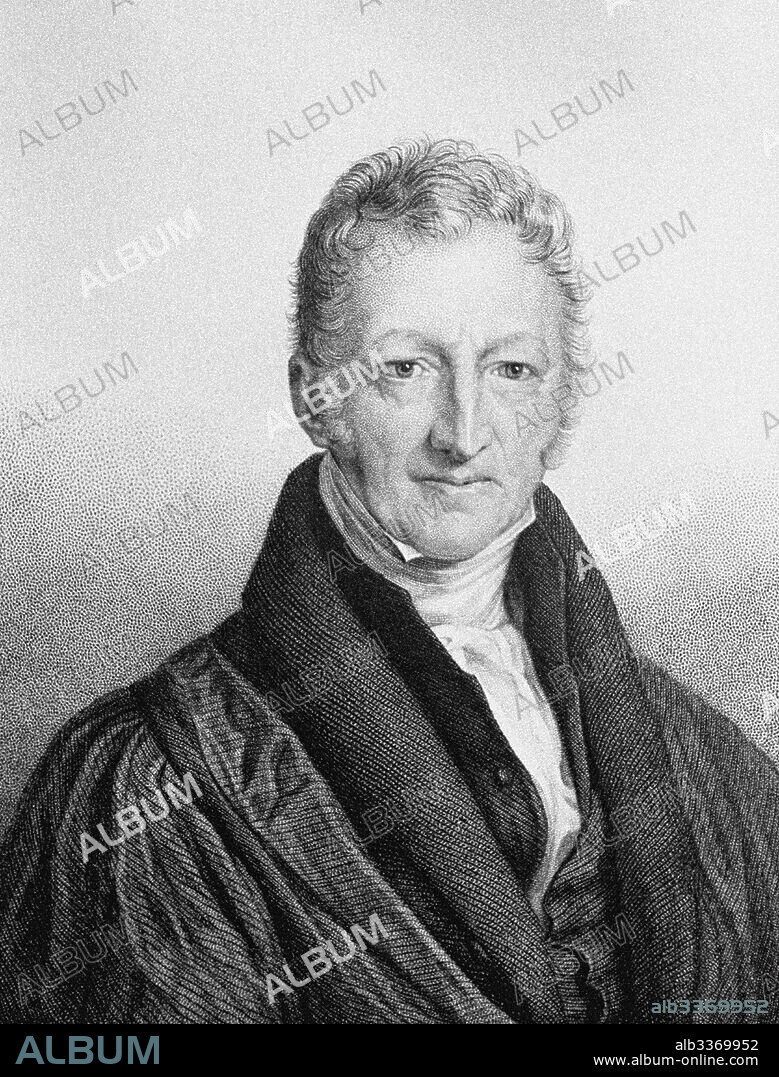 JOHN LINNELL. Portrait of Thomas Robert Malthus (1766-1834).