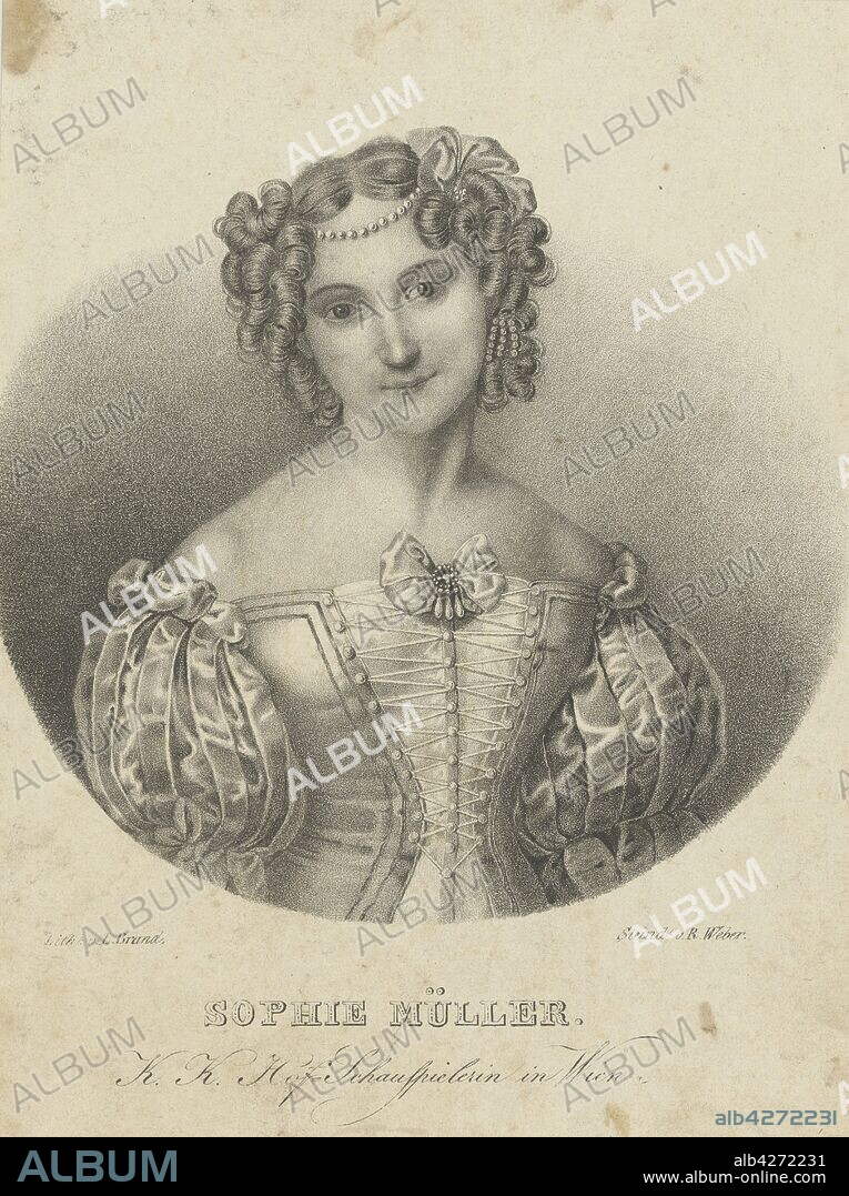 R. WEBER'SCHE LITHOGRAPHISCHE ANSTALT. Portrait of the actress Sophie Müller (1803-1830).