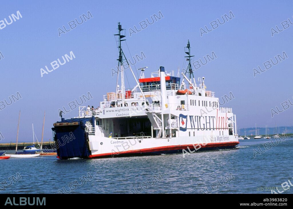 Isle of Wight ferry leaves Lymington for Yarmouth Isle of Wight, 2000.