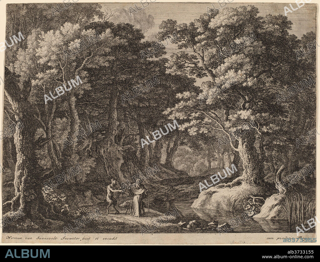 HERMAN VAN SWANEVELT. Devil Tempting St. Anthony. Medium: etching.