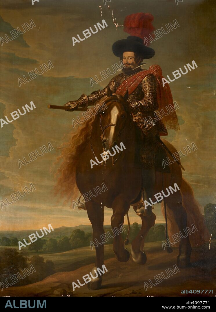 ANONYMOUS. Equestrian Portrait of Gaspar de Guzmán, Count-Duke of Olivares (1587-1645).