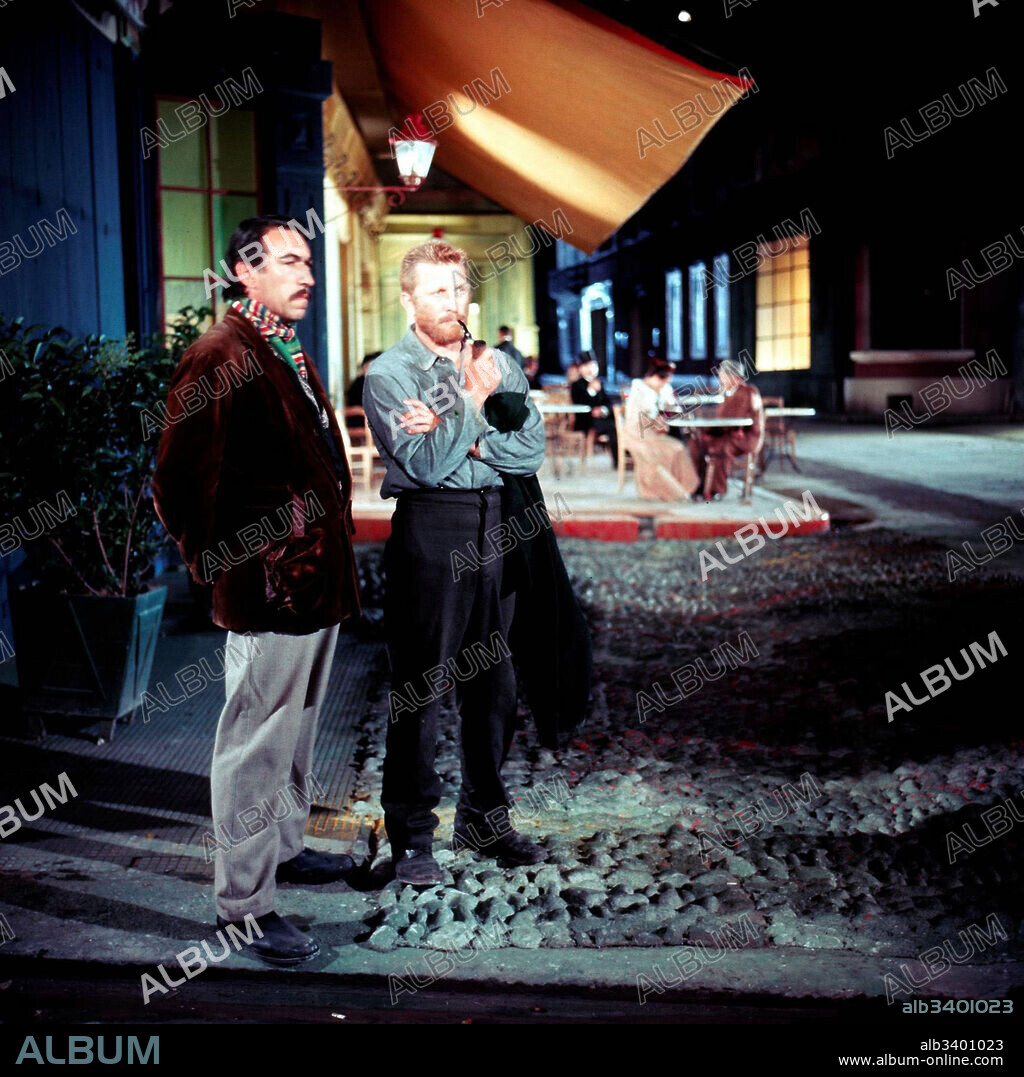 ANTHONY QUINN and KIRK DOUGLAS in LUST FOR LIFE, 1956, directed by VINCENTE MINNELLI. Copyright M.G.M.