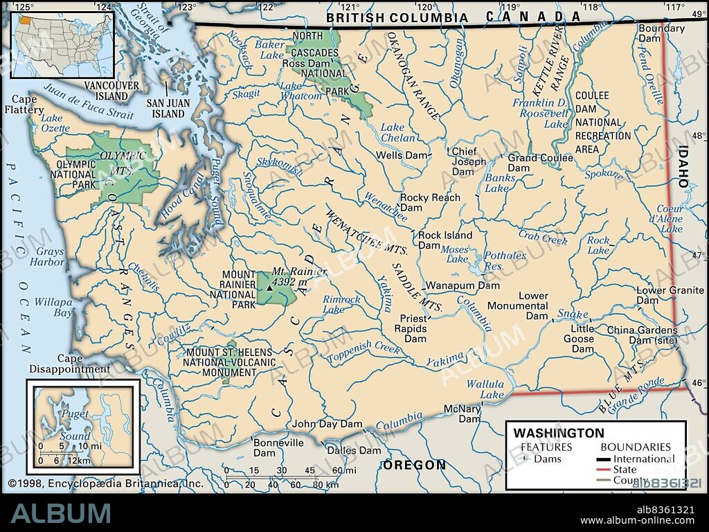 Map of Washington State.