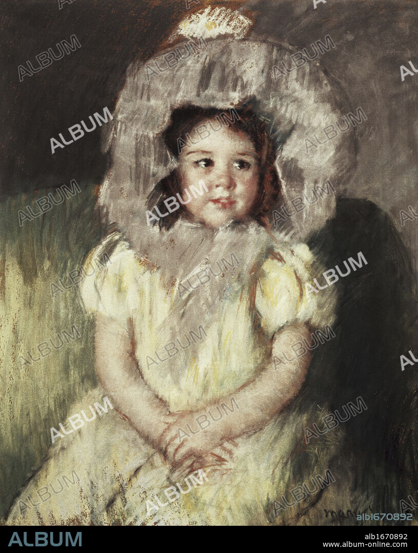 MARY STEVENSON CASSATT. Margot in White  1902  Mary Cassatt (1845-1926/American)  Pastel on Paper.