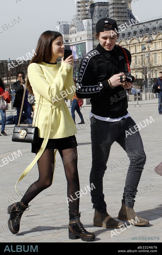 BROOKLYN BECKHAM y SONIA BEN AMMAR. March 11, 2017 - Paris, France - Beckham Brooklyn and Sonia Ben Ammar visit the Musee du Louvre in Paris on march 11th 2017. 11/03/2017
