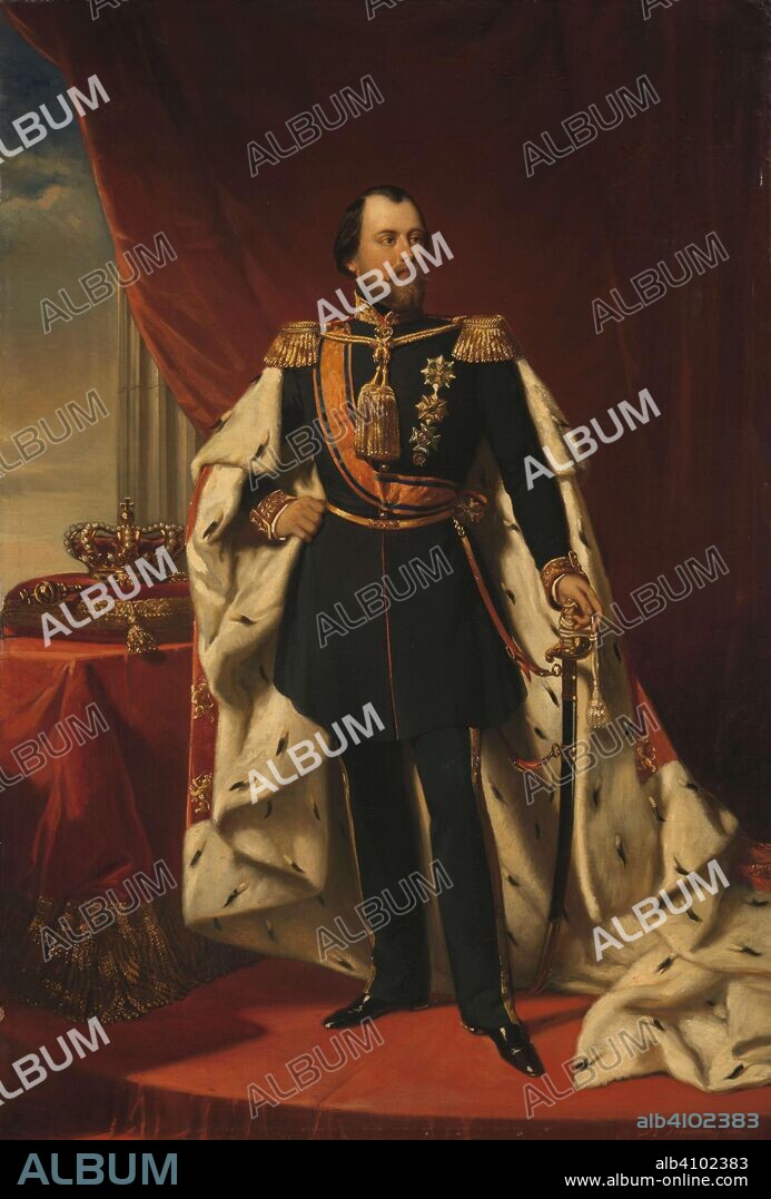 NICOLAAS PIENEMAN. Portrait of William III, King of the Netherlands. Dating: 1856. Measurements: h 93 cm × w 62.5 cm; d 10.5 cm.