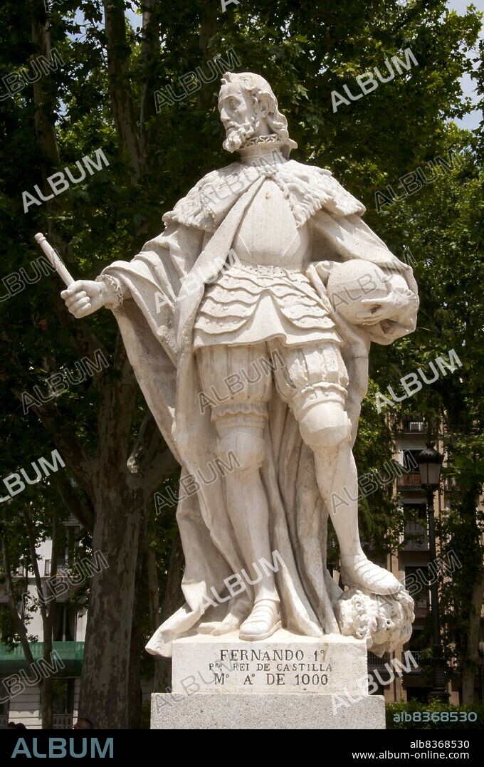 Ferdinand I (c. 1015 24 December 1065), called the Great (<i>el Magno</i>), was the Count of Castile from his uncle's death in 1029 and the King of León after defeating his brother-in-law in 1037.<br/><br/>. According to tradition, he was the first to have himself crowned Emperor of Spain (1056), and his heirs carried on the tradition. While Ferdinand inaugurated the rule of the Navarrese Jiménez dynasty over western Spain, his rise to preeminence among the Christian rulers of the peninsula shifted the locus of power and culture westward after more than a century of Leonese decline.