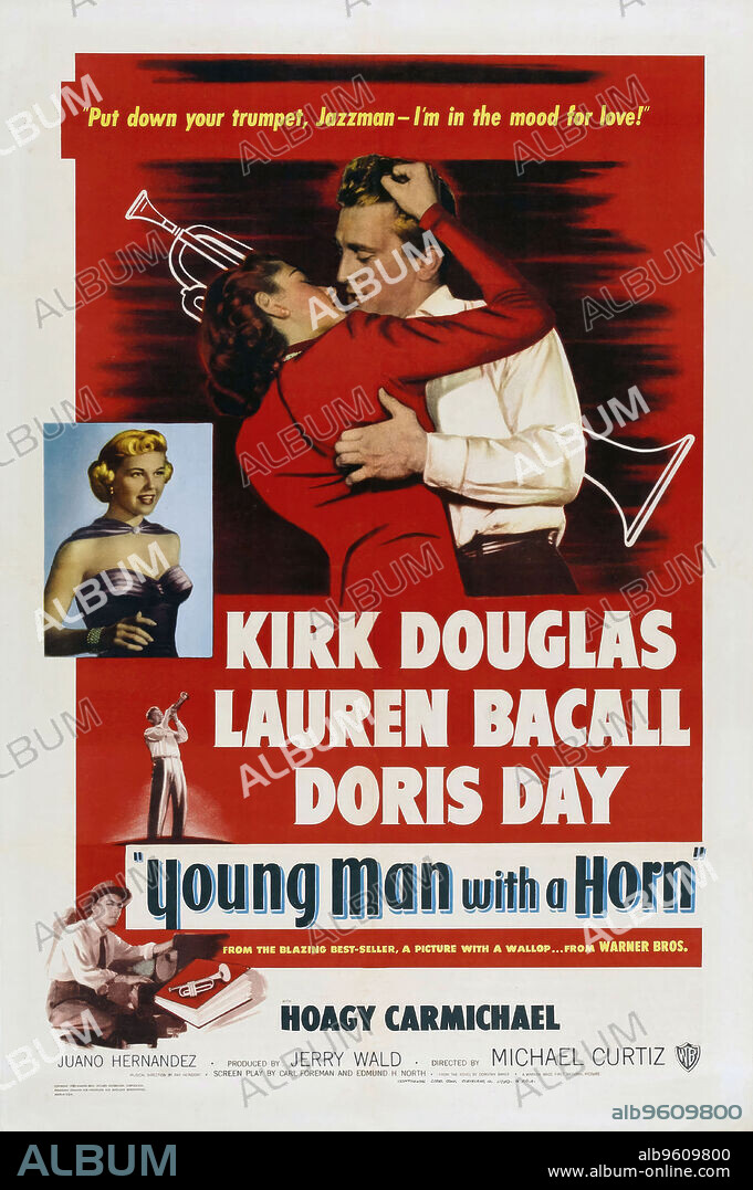 Poster de YOUNG MAN WITH A HORN, 1950, dirigida por MICHAEL CURTIZ. Copyright WARNER BROTHERS.