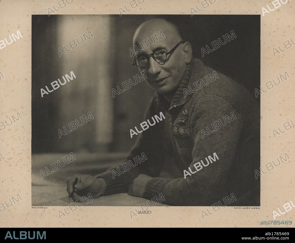 JALÓN ÁNGEL. España. Guerra civil (1936-1939). Militar del ejército nacional. Enrique Marzo Balaguer (1875-1947). Capitán General de Baleares. Foto Jalón Angel (Zaragoza).