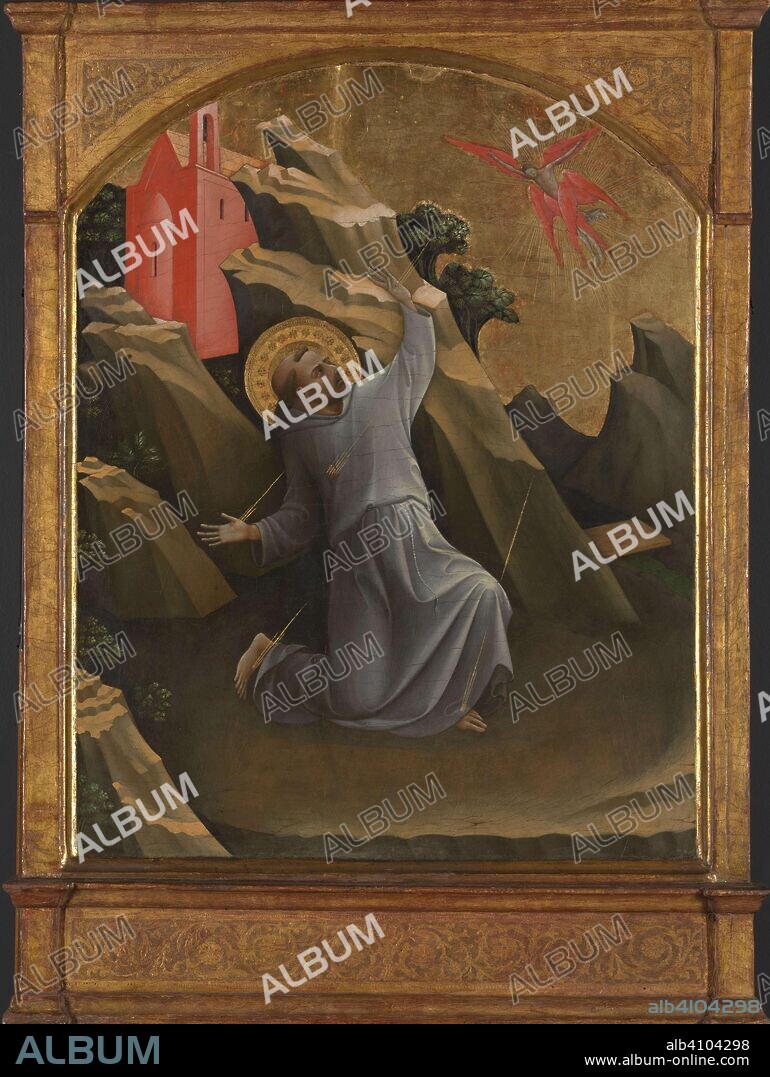 LORENZO MONACO. Saint Francis Receiving the Stigmata. De stigmatisatie van de heilige Franciscus van Assisi. Dating: c. 1420. Place: Florence. Measurements: h 87 cm × w 61.5 cm; h 88 cm × w 65.5 cm.