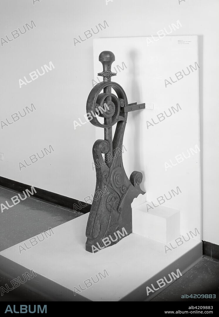 ARCHITECTS ADLER & SULLIVAN. Morris Selz House, 1717 South Michigan Avenue, Chicago, Illinois: Exterior Newel Post. Adler & Sullivan; American, 1883-1896. Date: 1883. Dimensions: 22 × 49 × 3 in. Cast iron. Origin: United States.
