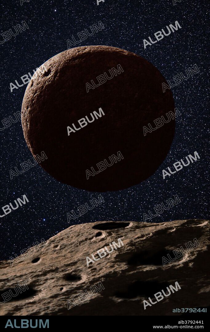 Distant dwarf planet Quaoar and its moon Weywot orbit far beyond pluto in the Kuiper belt.
