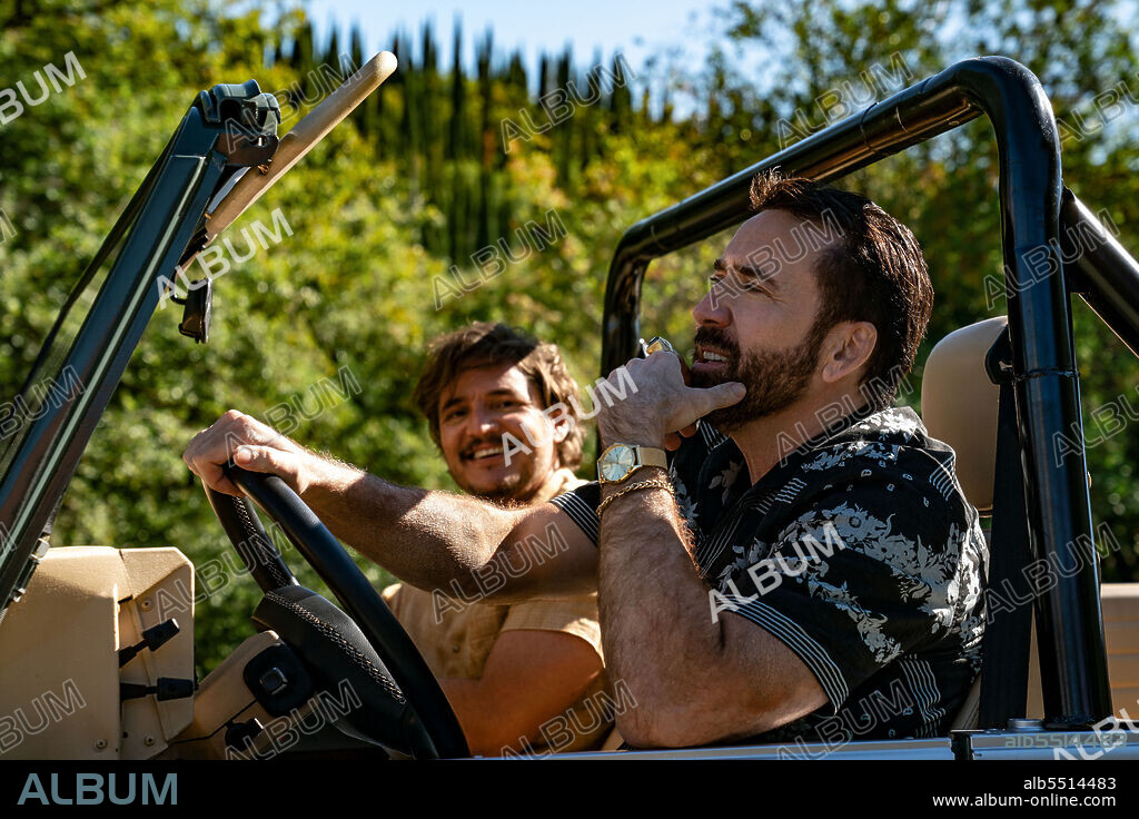 NICOLAS CAGE et PEDRO PASCAL dans THE UNBEARABLE WEIGHT OF MASSIVE TALENT, 2022, réalisé par TOM GORMICAN. Copyright Lionsgate / Saturn Films.