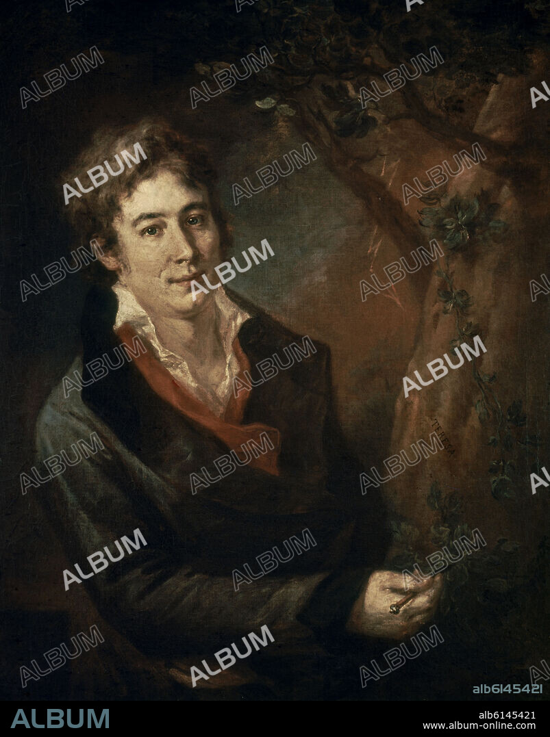 ANDREA APPIANI THE ELDER. Portrait of Ugo Foscolo - oil on canvas.