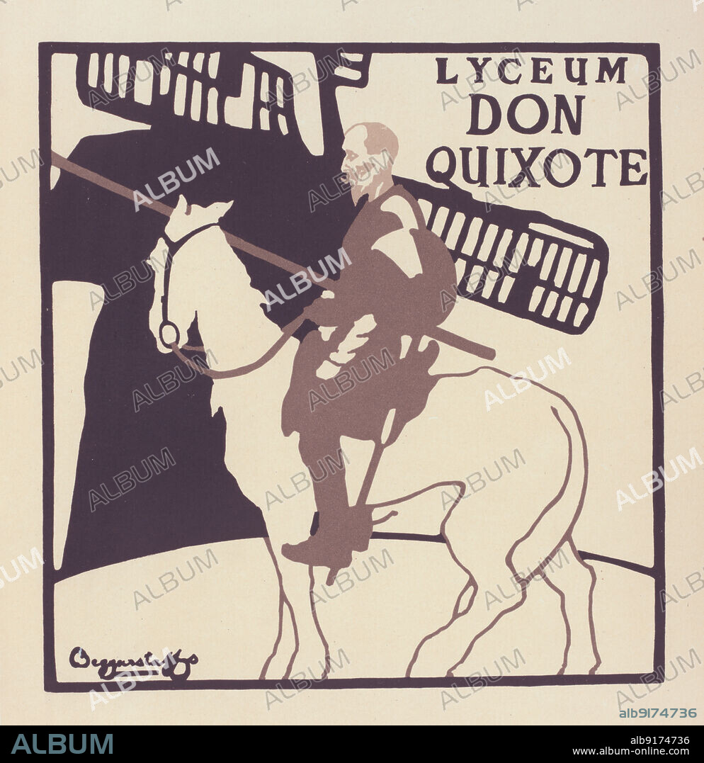 WILLIAM NICHOLSON. Affiche anglaise pour le Théâtre Lyceum, "Don Quixote", c1897. [Publisher: Imprimerie Chaix; Place: Paris].
