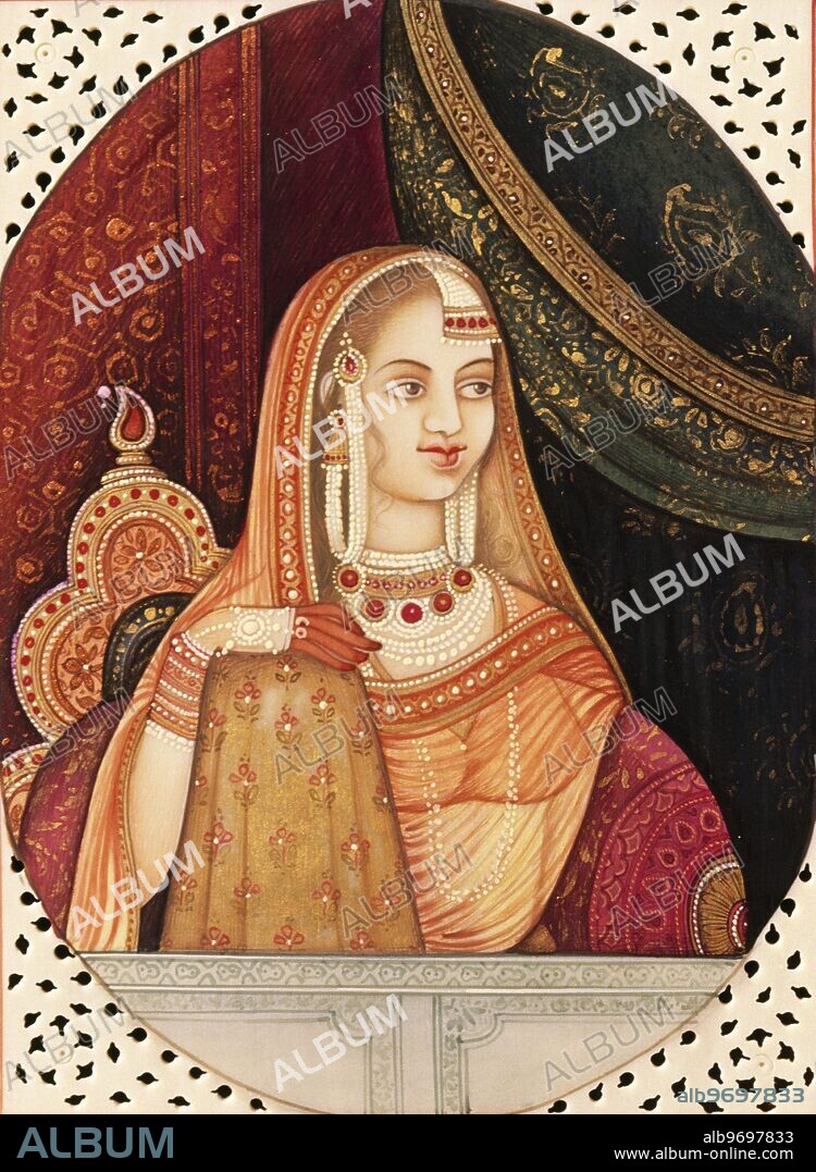 Miniature Painting on ivory of Jodhabai Wife of Mughal Emperor Akbar.