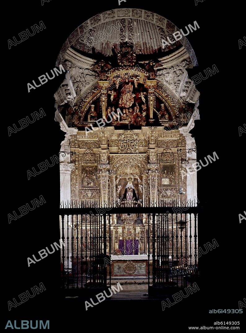 ANTONIO BORJA (1661-1730). CAPILLA DEL REY CASTO-RETABLO BARROCO CHURRIGUERESCO.HACIA 1715-1719.