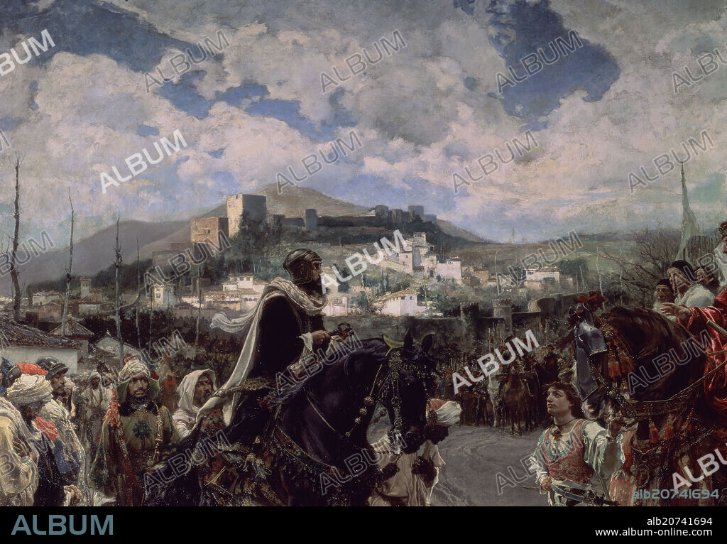 FRANCISCO PRADILLA Y ORTIZ (1848-1921). DETALLE DE BOABDIL - LA RENDICION DE GRANADA A LOS REYES CATOLICOS - 1879/1882 - O/L - PINTURA HISTORICA - Nº INVENTARIO 28 -  Conj nº 81337.