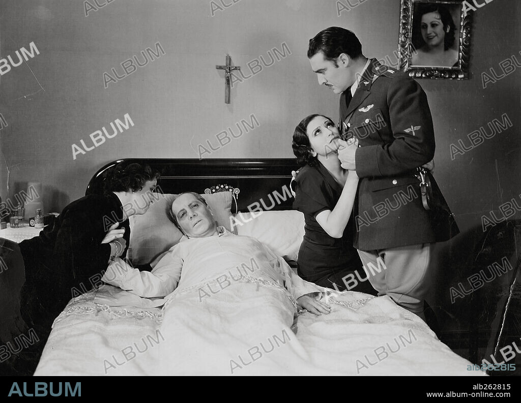 ADRIANA LAMAR, RAMON PEREDA and SARA GARCIA in DEATH FLIGHT, 1934 (EL VUELO DE LA MUERTE), directed by GUILLERMO CALLES. Copyright PRODUCCIONES PEREDA.