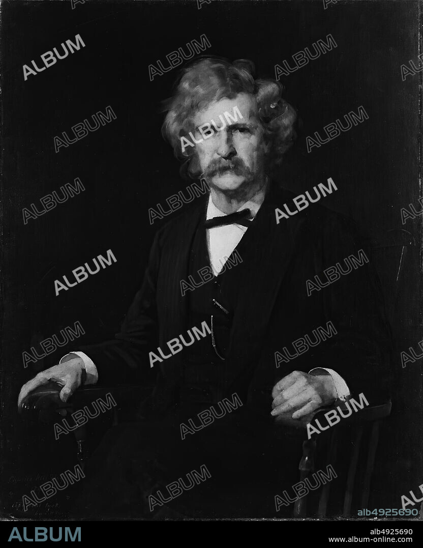 Charles Noel Flagg, Mark Twain, American, Charles Noel Flagg (18481916), 1890, American, Oil on canvas, 40 1/4 x 32 3/8 in. (102.2 x 82.2 cm), Paintings.