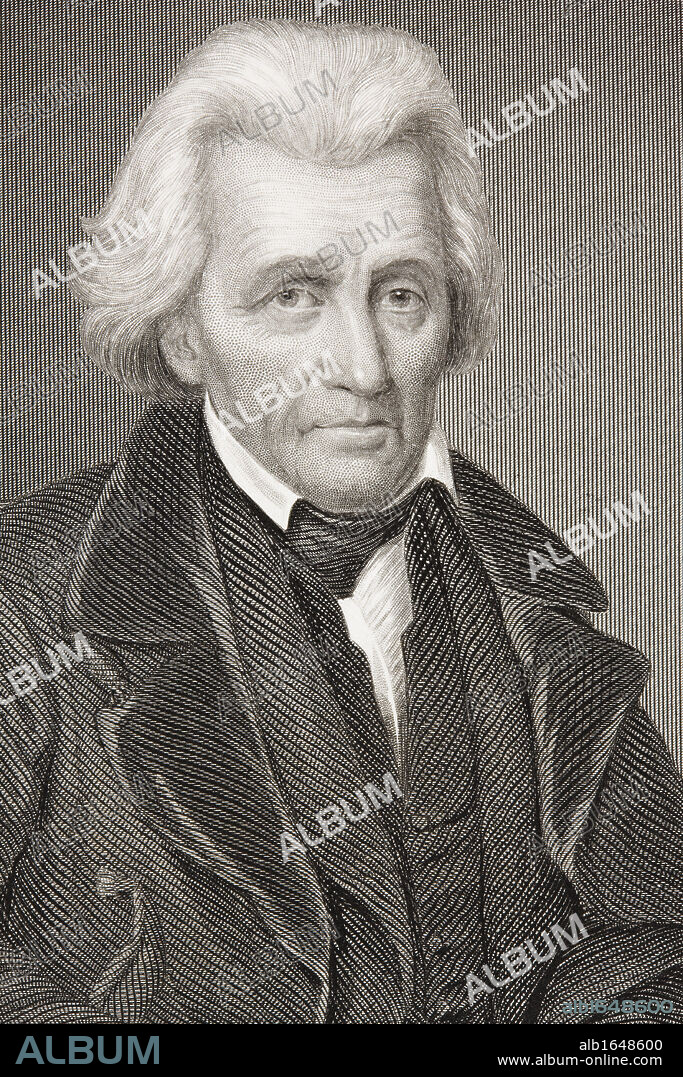 Andrew Jackson 1767 - 1845. 7th President of the United States of America. From the book Gallery of Historical Portraits published c.1880.