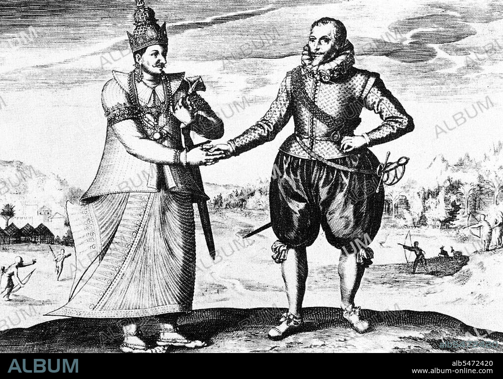 Dutch naval officer Joris van Spilbergen (1568—1620) embarked on his first expedition when he went to Africa in 1596. He then set sail for Asia on May 5, 1601, commanding the fleet for the Moucheron trading company, a forerunner of the Dutch East India Company (VOC). He met King Vimala Dharma Suriya of Senkadagalapura (Maha Nuvara), today known as Kandy, in Ceylon in 1602 with a view to trading for the island's cinnamon. In 1607, Spilbergen, onboard Aeolus, fought at the Battle of Gibraltar. In 1614, he sailed beyond the Straits of Magellan and raided the Spanish settlements of the coast of California. He circumnavigated the earth, and returned to Holland in 1617. Spilbergen died a poor man in Bergen-op-Zoom in 1620.