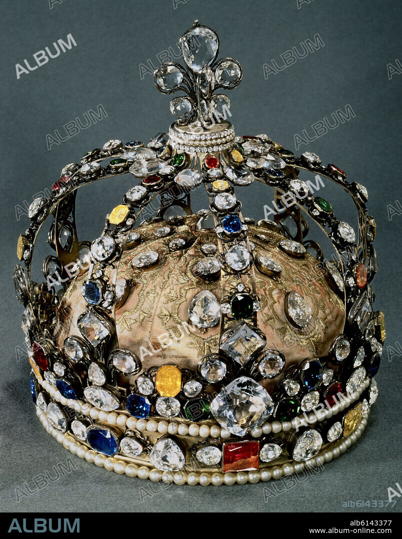 CORONA DE LUIS XV-ORO Y PIEDRAS PRECIOSAS.