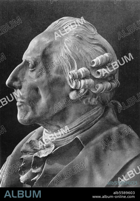 Friedrich II. (der Große), König von Preußen, 1712-1786. Büste von Johannes Eckstein unter Verwendung der Totenmaske, 1786. Gips, erste Fassung. Ehemals Berlin, Schloß Monbijou.