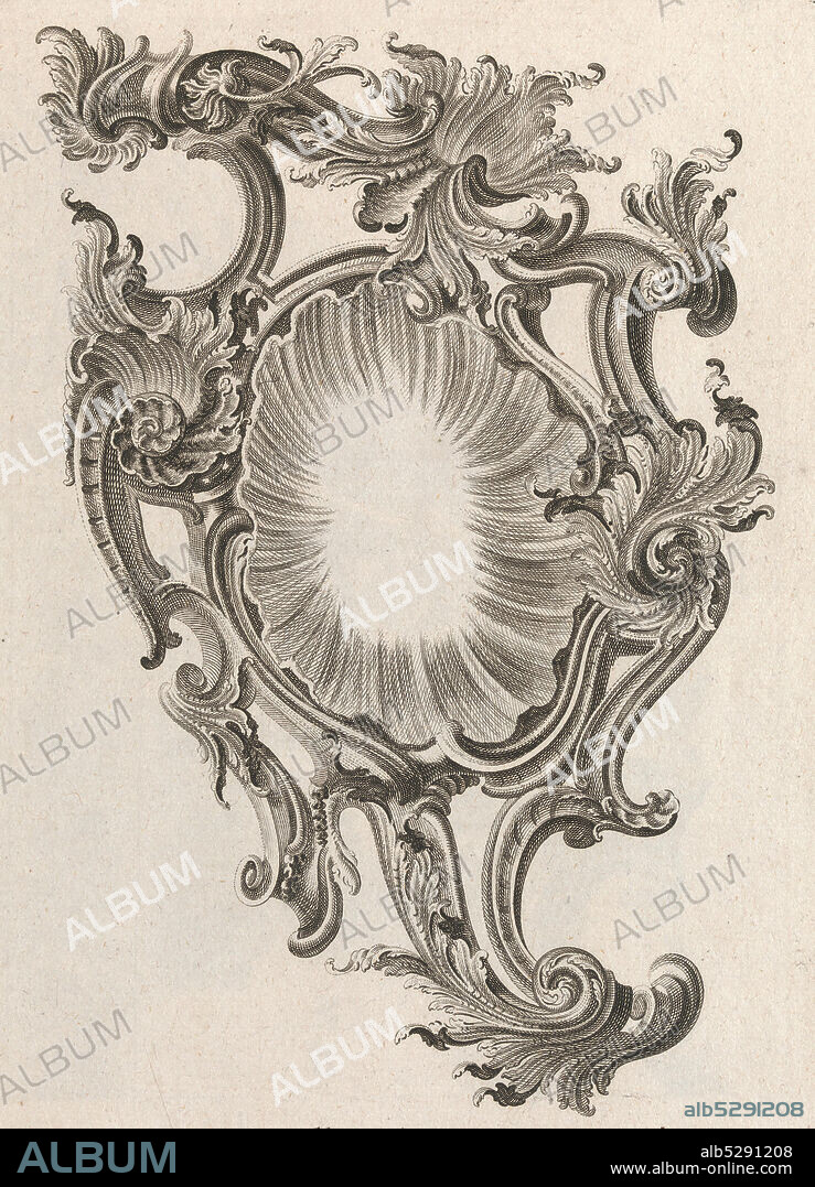 ANDREAS HOFER. Design for a Cartouche, Plate 4 from 'Allerneueste Façon einiger Schild oder Cartouches', Printed ca. 1750-56.