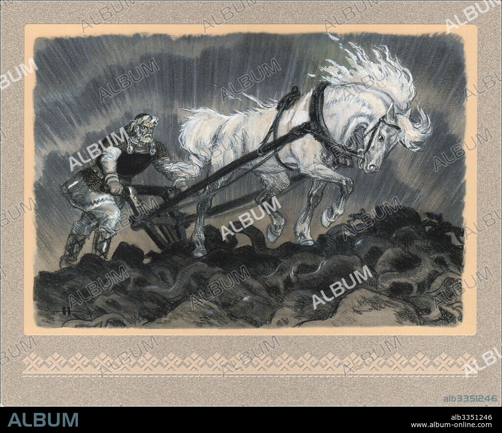 NIKOLAI MIKHAYLOVICH KOCHERGIN. Illustration to the national epic Kalevala.